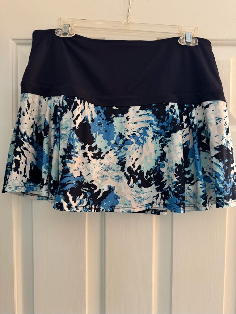 Callaway Navy Waistband Blue & White Abstract Tennis Skirt with Aqua Accents